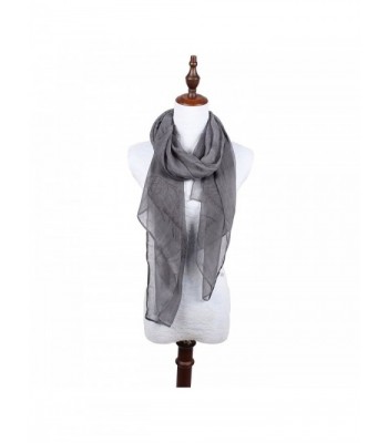 【Colorful Spring Inspired】Women's Lightweight Fashion Scarf- Floral and Modern Print Sheer Shawl Wrap - Fish Gray - CV18C583N3I