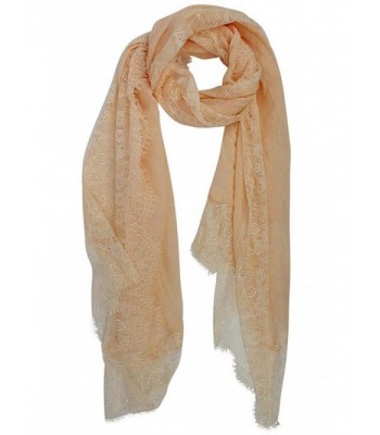 Peach Lightweight Gauze Oblong Scarf