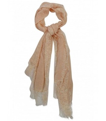 Peach Lightweight Gauze Oblong Scarf in Fashion Scarves