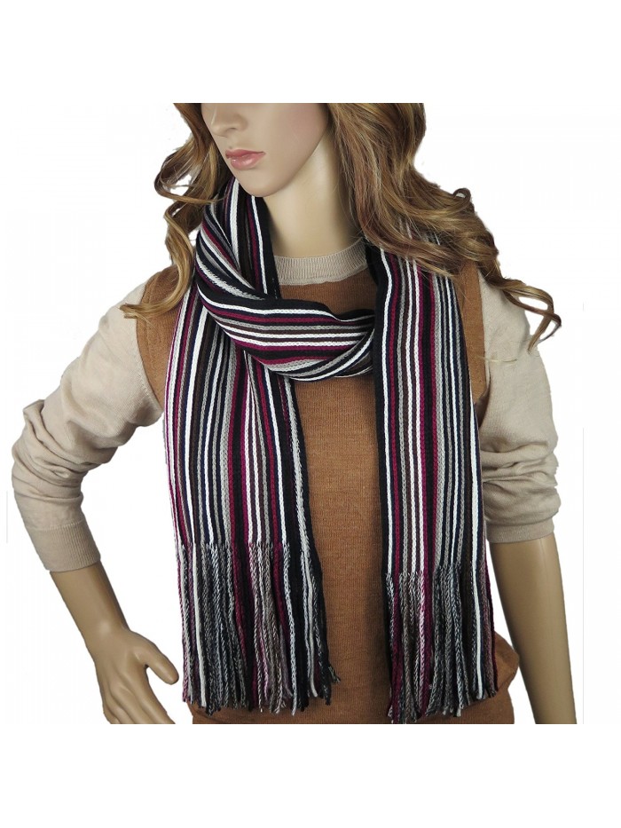 Debra Weitzner Knitted Winter Scarf- Mens Womens- Colorful Knit Striped Scarf - Striped 06 - CS185QDWR4W