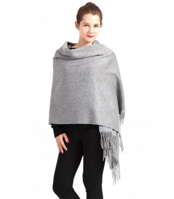 Women Soft Cashmere Wool Wraps Shawls Stole Scarf - Large Size 78"x 28" - Gray - CK188M2LU0T