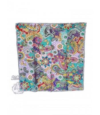 Marcini 100% Luxurious Charmeuse Silk Square Scarf Shawl - Multicoloured - C211CRNJRVD