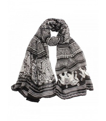 Tonee Neck Stole Elephant Print Long Scarf Shawl Wrap Pashmina - CK11PD8D20B