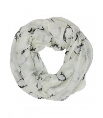 Ted and Jack - Happy Penguin Whimsical Print Infinity Scarf - White - CR123Y4EV4V