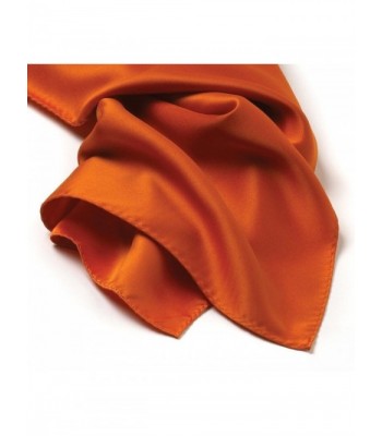 TC Women's Premium Solid & Paisley Color Luxury 100% Pure silk scarf - Orange - CI12072FBPV