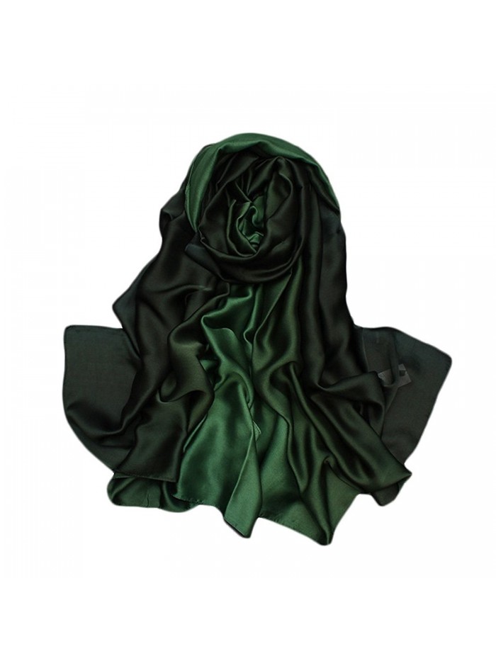 EUTERPE Women Long Silk Scarf Scarves Lightweight Shawl Wrap Gift for Her - Darkgreen - CE187KIKQS9