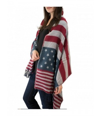 Modadorn Stars Stripes Fringe Blanket