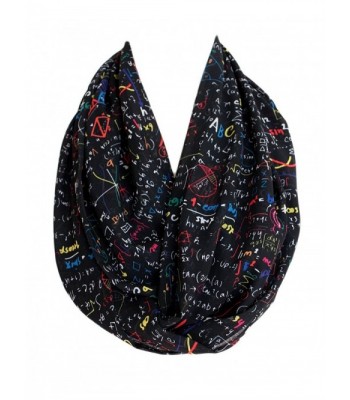 Etwoa's Mathematic Education Infinity Scarf Circle Loop Tube Scarf - Black - CT186TEME86