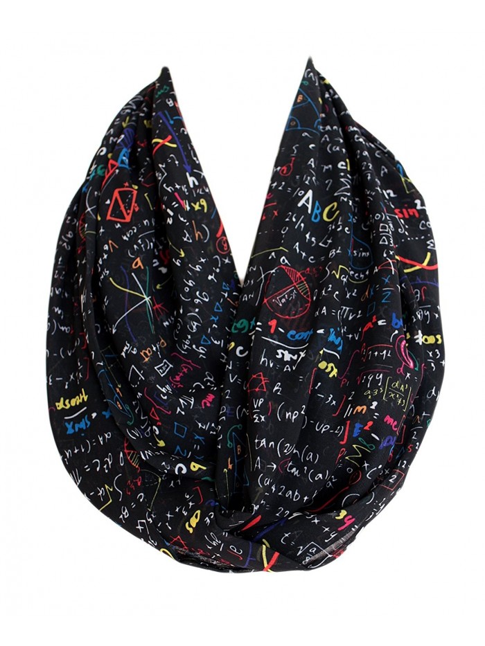 Etwoa's Mathematic Education Infinity Scarf Circle Loop Tube Scarf - Black - CT186TEME86