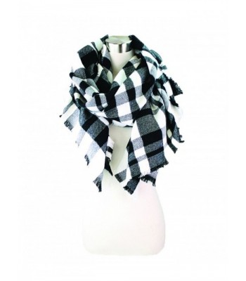 Buffalo Check Blanket Scarf - Bk&wt - CW1863TI5XZ