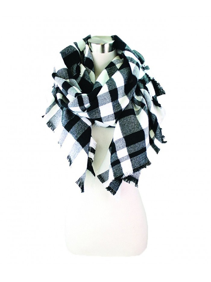 Buffalo Check Blanket Scarf - Bk&wt - CW1863TI5XZ