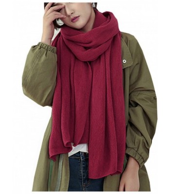 Wander Agio Womens Warm Winter Infinity Scarves Set Blanket Scarf Pure Color - Purplish Red1 - CN187Q7849C