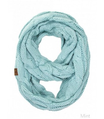 ScarvesMe CC Women Fashion Knitted Weaved Infinity Loop Scarf - Mint - C2185AM7G4D