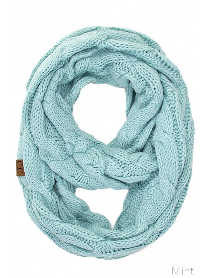 ScarvesMe CC Women Fashion Knitted Weaved Infinity Loop Scarf - Mint - C2185AM7G4D