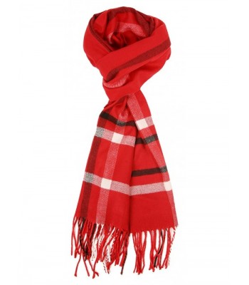 Love Lakeside-Women's Cashmere Feel Winter Plaid Scarf Red Plaid - C11289GXW2L