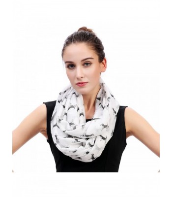 Lina & Lily Sketch of Dogs Print Women's Infinity Scarf Lightweight - Beagle-white - C812KMK7VP1