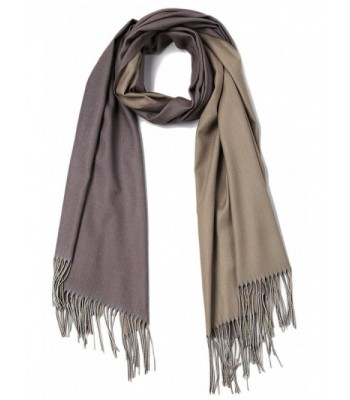 Women's Winter Scarf Tassel Plaid Scarf Warm Soft Large Blanket Wrap Shawl Scarves - Grey-camel - C41885WGQ49