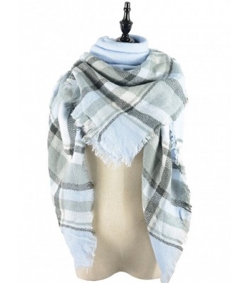 Durio Stylish Blanket Scarves Pashmina - Blue White Scarf - C61868E5205
