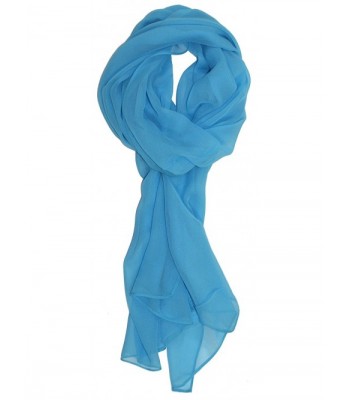 Ted and Jack - Solid Color Silk Blend Lightweight Accent Scarf - Sky Blue - CU12LX47S6R