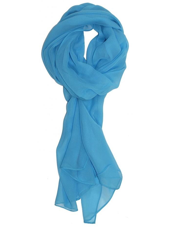 Ted and Jack - Solid Color Silk Blend Lightweight Accent Scarf - Sky Blue - CU12LX47S6R