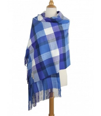 Achillea Oversized Winter Checked Cashmere - Blue Multi Check - C8186RM9TE5