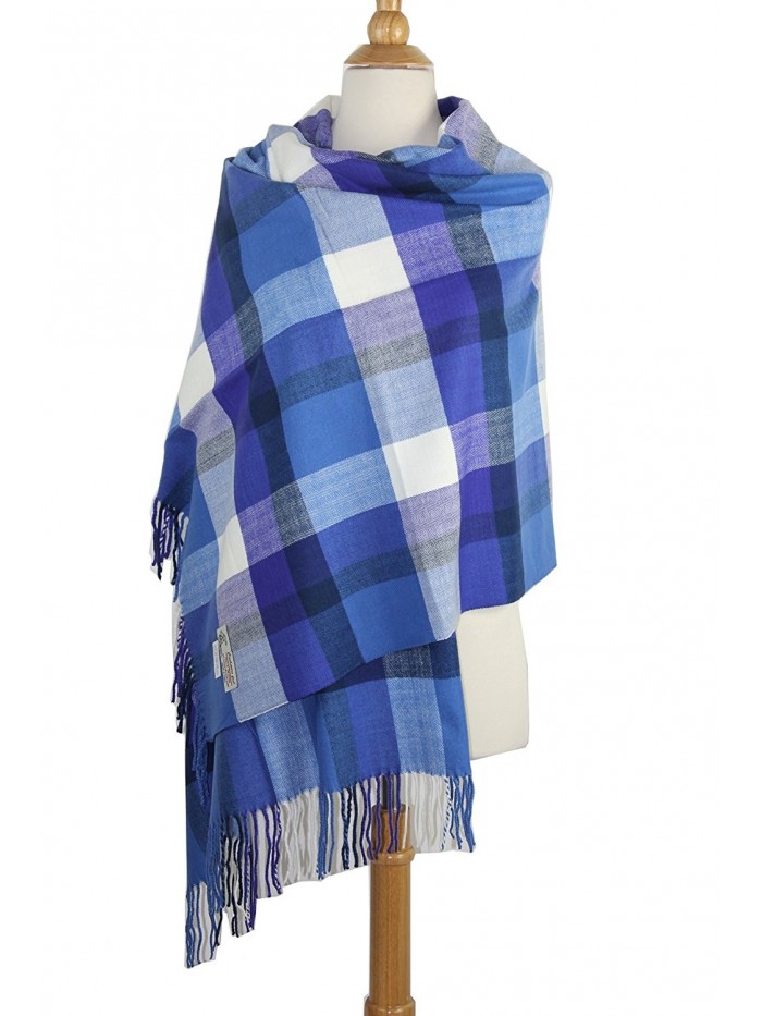 Achillea Oversized Winter Checked Cashmere - Blue Multi Check - C8186RM9TE5