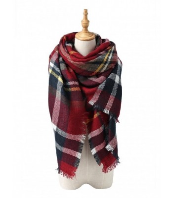 Spring Fever Womens Cute Winter Thick Warm Long Lamb Velvet Hooded Scarf Soft - E Dark Red - CX1860D8M8U