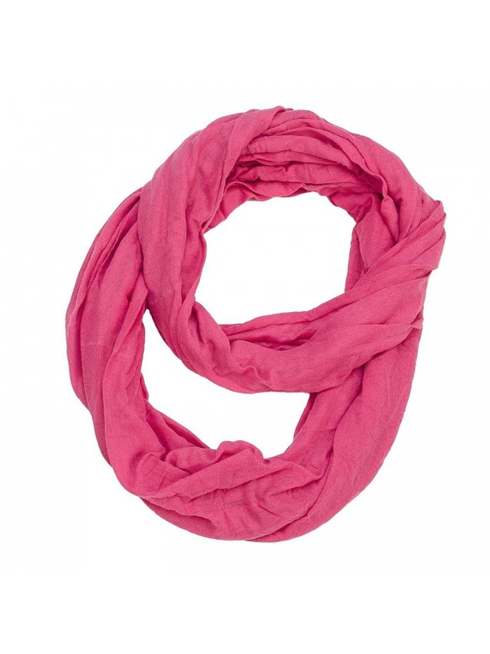 Solid Color Jersey Fabric Infinity Scarf - Pink - CH11HUXGJ5R