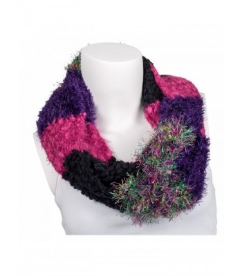 Snoozies Womens Thick and Soft Winter Knit Infinity Scarf - Jumble Knits - Fuschia/Purple - CD127DHLYHH