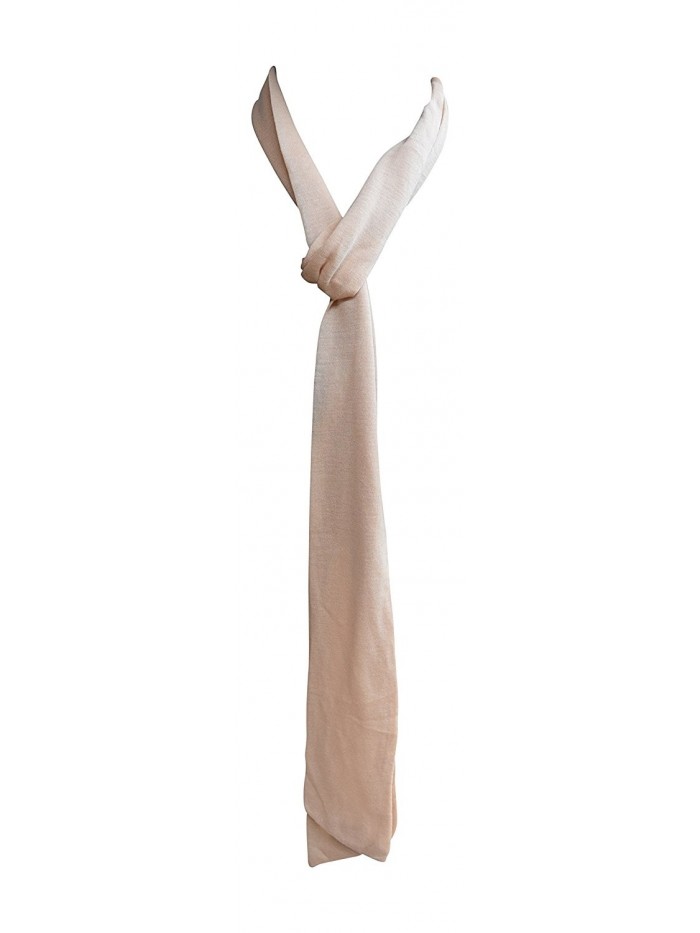 Anny's Skinny Jersey Knit Solid Tie Scarf (8 Colors) - Tan/Beige - C612NYP737K