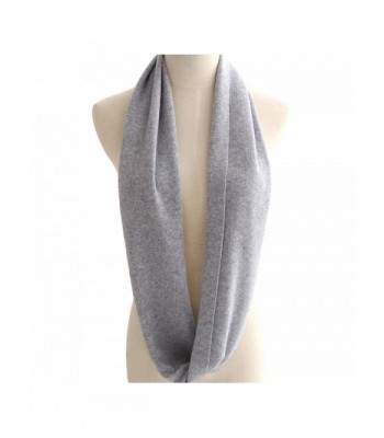 LerBen Womens Mens Soft Cashmere Solid Infinity Scarf - Gray - CZ12I31O01T