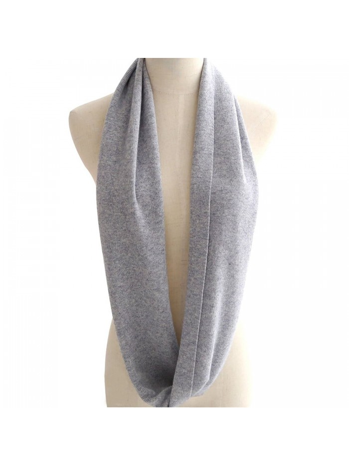 LerBen Womens Mens Soft Cashmere Solid Infinity Scarf - Gray - CZ12I31O01T