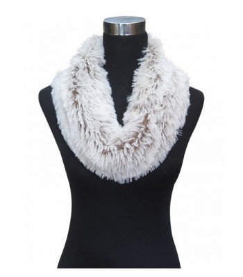 Lina & Lily Bi-color Women's Infinity Loop Faux Fur Winter Scarf - White and Brown - CU128795LW9