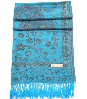 Jammu Design 2 Ply Reversible Pashmina Shawl Scarf Wrap NEW - Turquoise ...