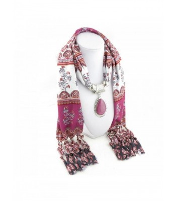 XUANOU Elegant Rhinestone Pendant Scarves in Fashion Scarves