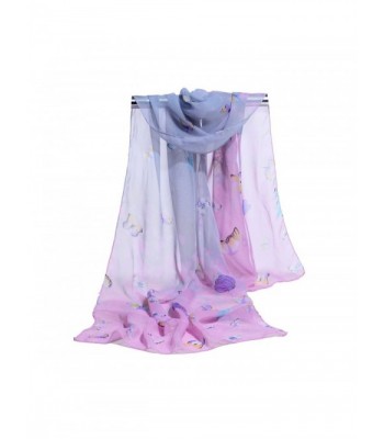 Lifetotem Cute Butterfly Print Scarf for Women Fashionable Scarves - Pinkgrey - CT187WC9RQ6