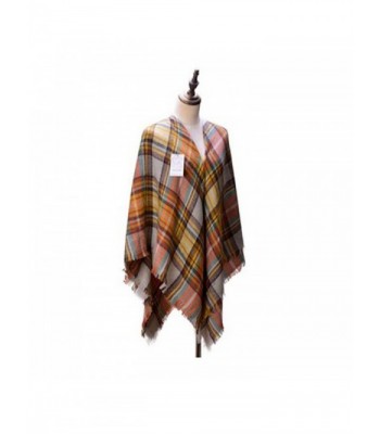 Women's Cozy Tartan Scarf Wrap Shawl Neck Stole Warm Plaid Checked Pashmina - CJ11TTT542T