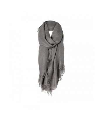 Charcoal Gray Solid Cozy Color Womens Fashion Warm Winter Blanket Scarf Scarves - CB1877DQI2Q