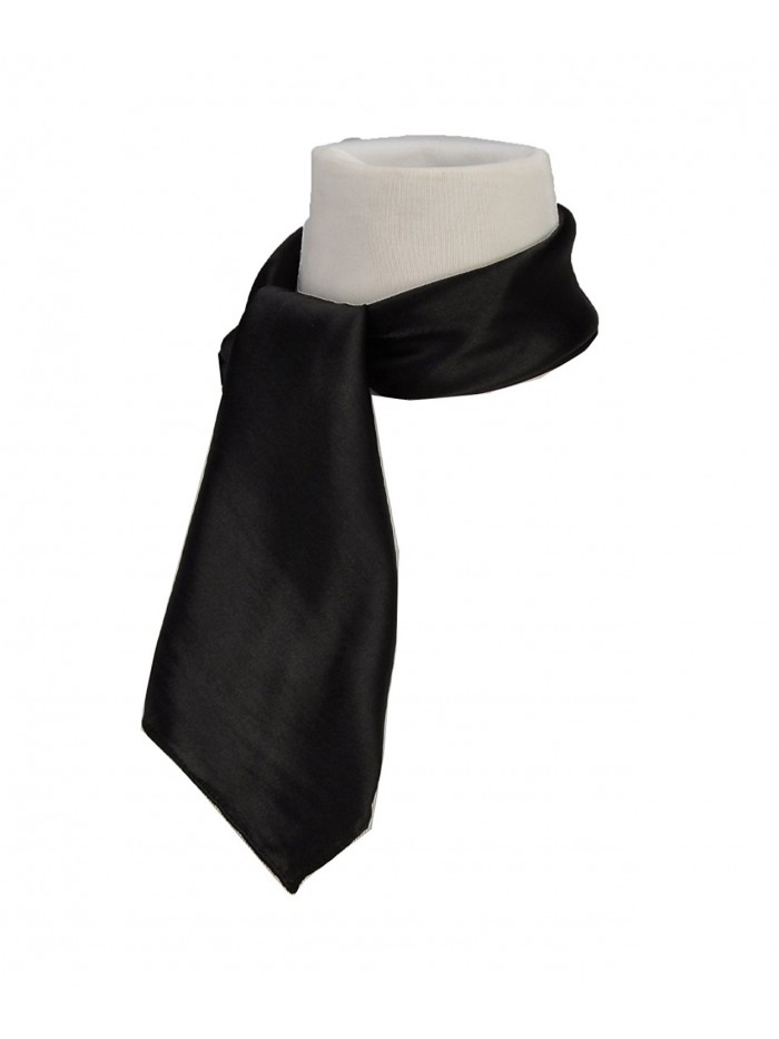 Pure Color Silk Feel Scarves Clothing Accessories Square Scarf Fashion - Black - CC12CCCOVQ9