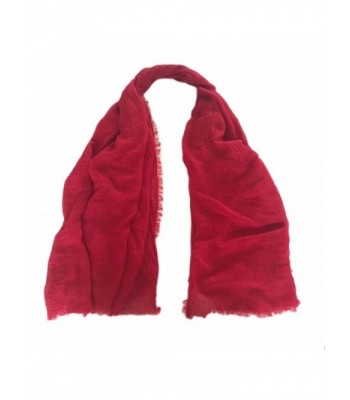 S&S Fashion Women's Cotton Linen Soft Long Shawl Wrap Stole Scarf 20"x69" - 001-wine Red - CS184WKCNUH