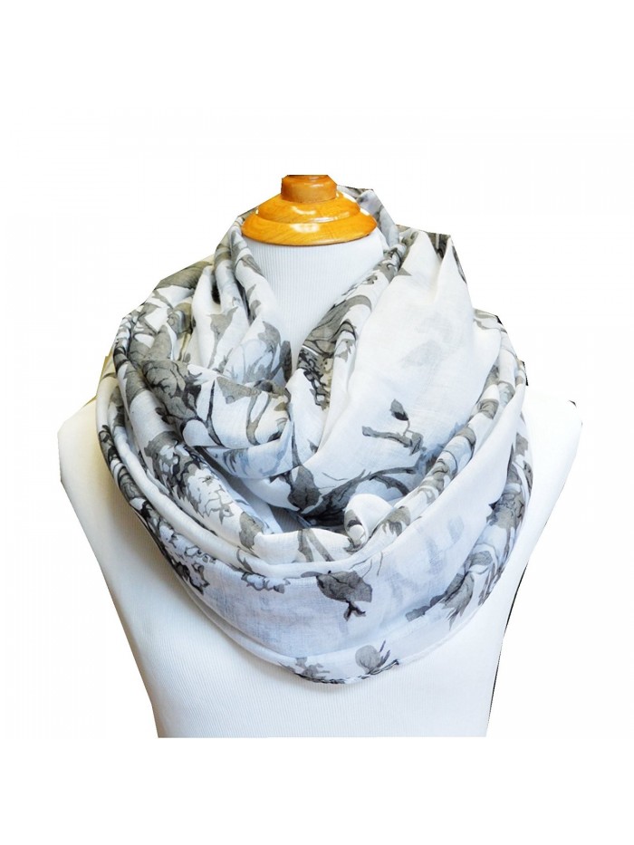 SCARF_TRADINGINC Floral Light Weight X-large Infinity Scarf - Rosa White - C311WS1JLLP