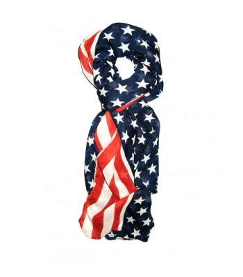 Dabung Women's Patriotic American Flag Scarf - Stars & Stripes - CZ11CABYRS9