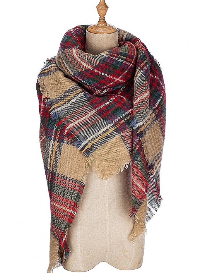 MOLERANI Women's Tassels Soft Plaid Tartan Scarf Winter Large Blanket Wrap Shawl - 08-brown Mix - C112MTRACZF