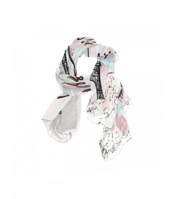 Sunlome Women's Scarves Paris Eiffel Tower Shawl Wraps Silk Scarf For Women - CH184X4Z79R