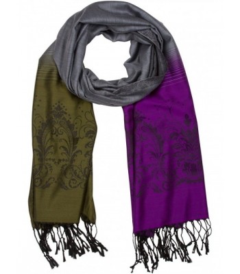 Sakkas Multi Color Garden Paisley Pashmina - Olive / Purple - CW11JJYEY25