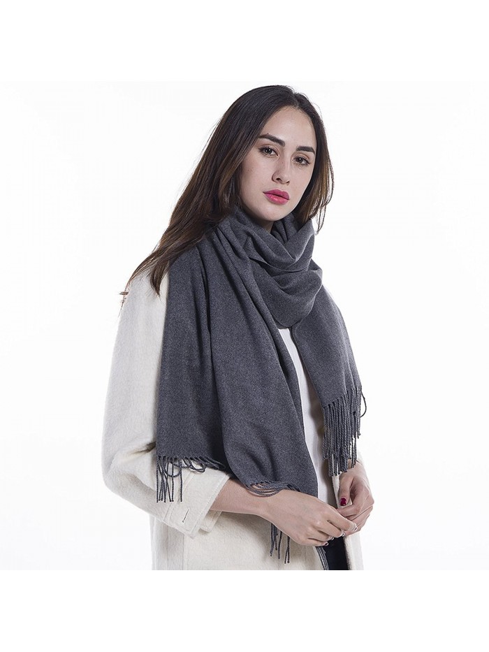 Extra Large Womens Long Cashmere Wool Winter Shawl Wrap- Solid Color 78 ...