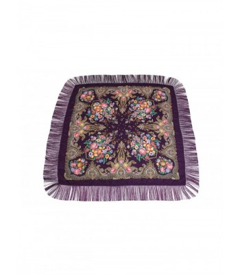 Dzhavael Couture Womans Russian Style Wool Large Babushka Shawl Wraps Scarves - Purple - CZ12O0DL5SW