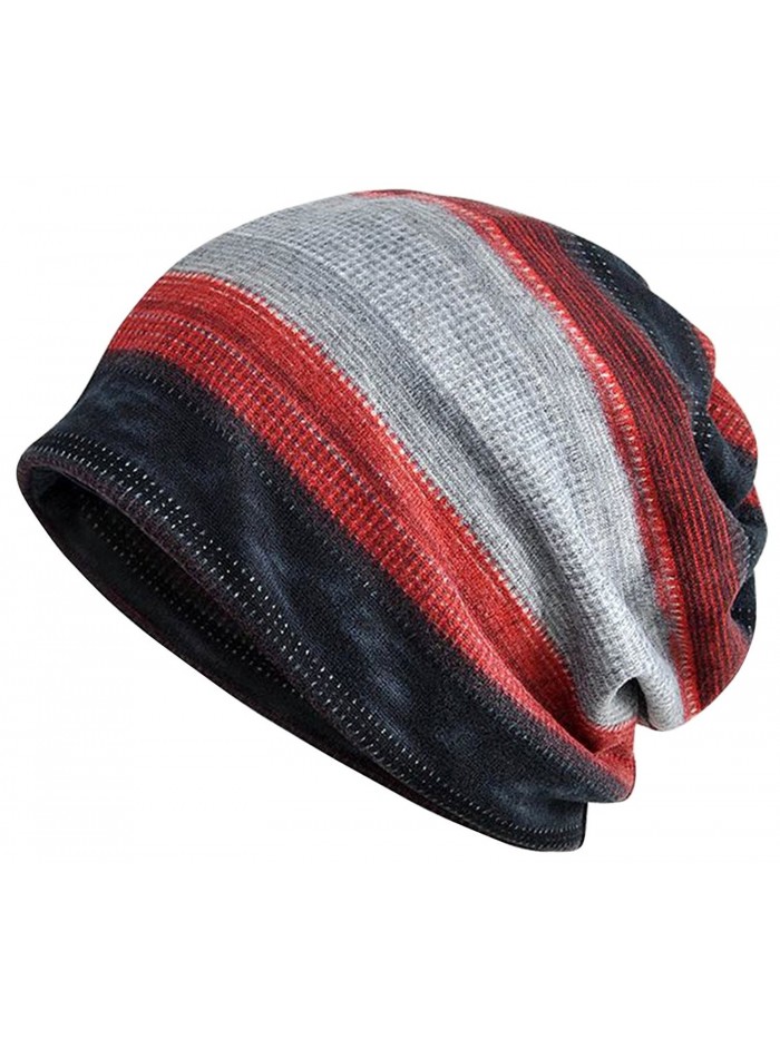 Jemis Womens Cotton Chemo Hat Beanie Scarf - Beanie Cap Bandana For Cancer - Black Gray Red - CU18799RL5K