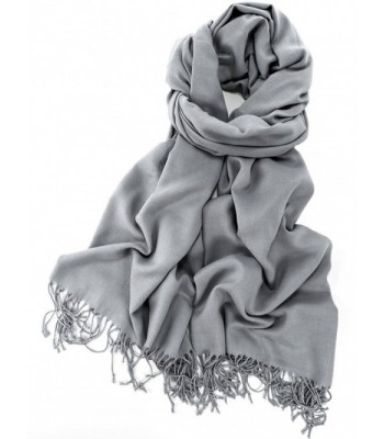 La Purse Solid Color Pashmina Shawl / Scarf - 40 Colors - Gray Flannel - CC11CGO3J3P