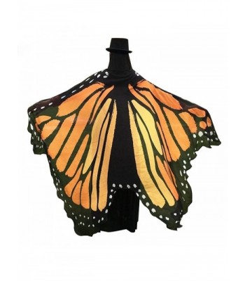 Powerfulline Butterfly Wing Beach Towel Cape Scarf Shawl for Women Christmas Halloween - Orange - CJ186EC59QO